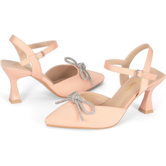 🆕Women's Pink High Heel Pumps Pointed Toe Dress Party Wedding Work Shoes - Picture 4 of 8